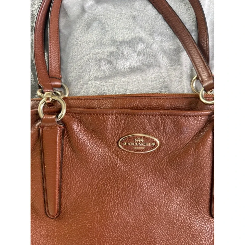 Coach Madison Phoebe Large Brown Pebbled Leather Shoulder Bag Tote F25635 Used